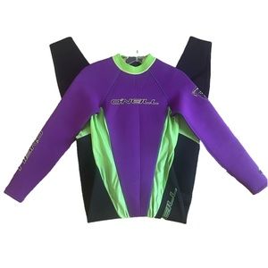 O’Neill 3/2 Full Length Women’s Wet Suit | Purple Green Black | Size 4